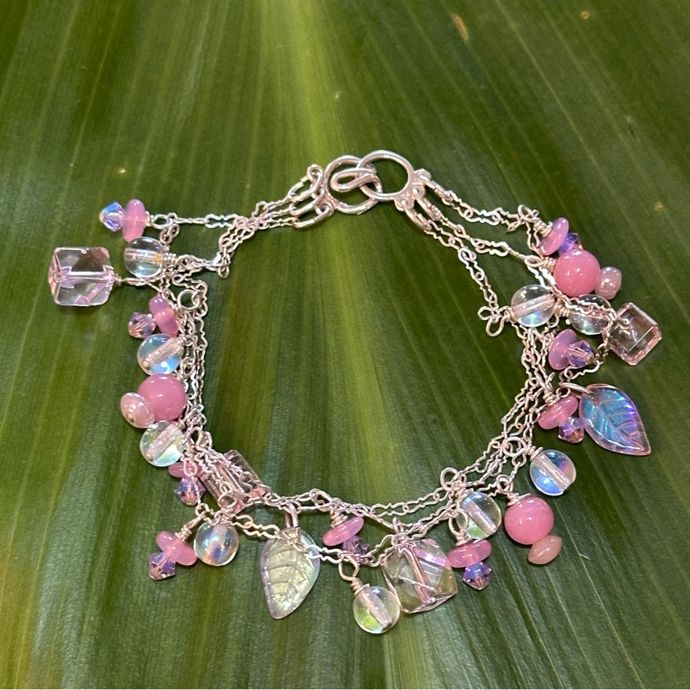 Made in Maui Triple Silver Strand Bracelet with Swarovski Beads
